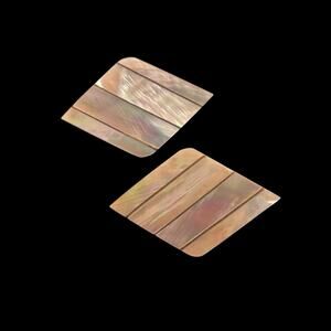 Vintage Mother of Pearl Inlay Diamond Geometric Clip on Earrings Modernist MCM